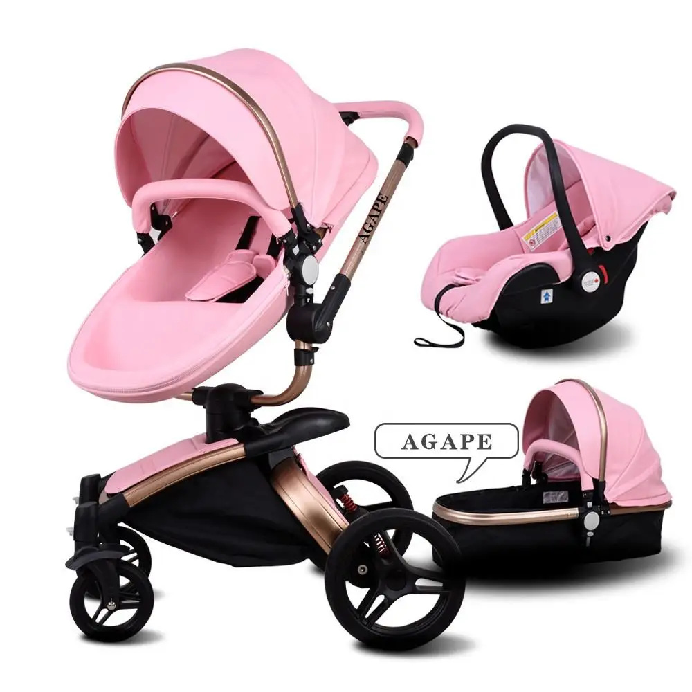 2024 Most Popular PU leather Material Baby Pram and Baby Stroller New Type