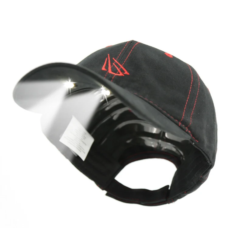 custom led light brim baseball caps for camping jogging and fishing