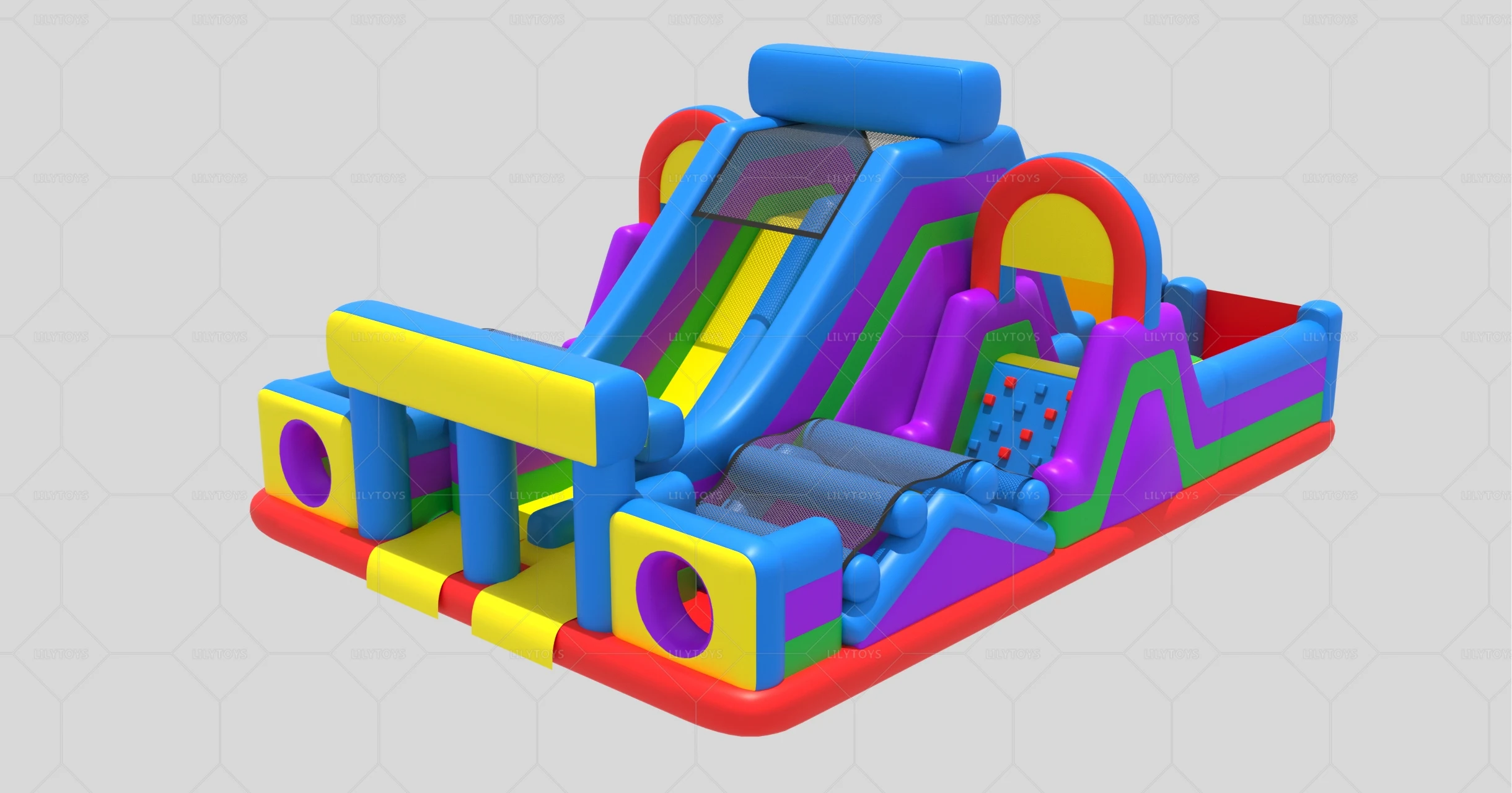 Wholesale Custom Giant Commercial Inflatable Assault Course Kids Fun Run Race Inflatable Obstacle Course For Kids