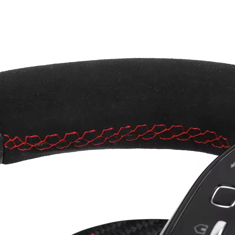 Customized Gloss Black Carbon Fiber Shift Paddle Alcantara Leather Steering Wheel for Mercedes Benz Cls63 GLB Sl R230 W210 W220