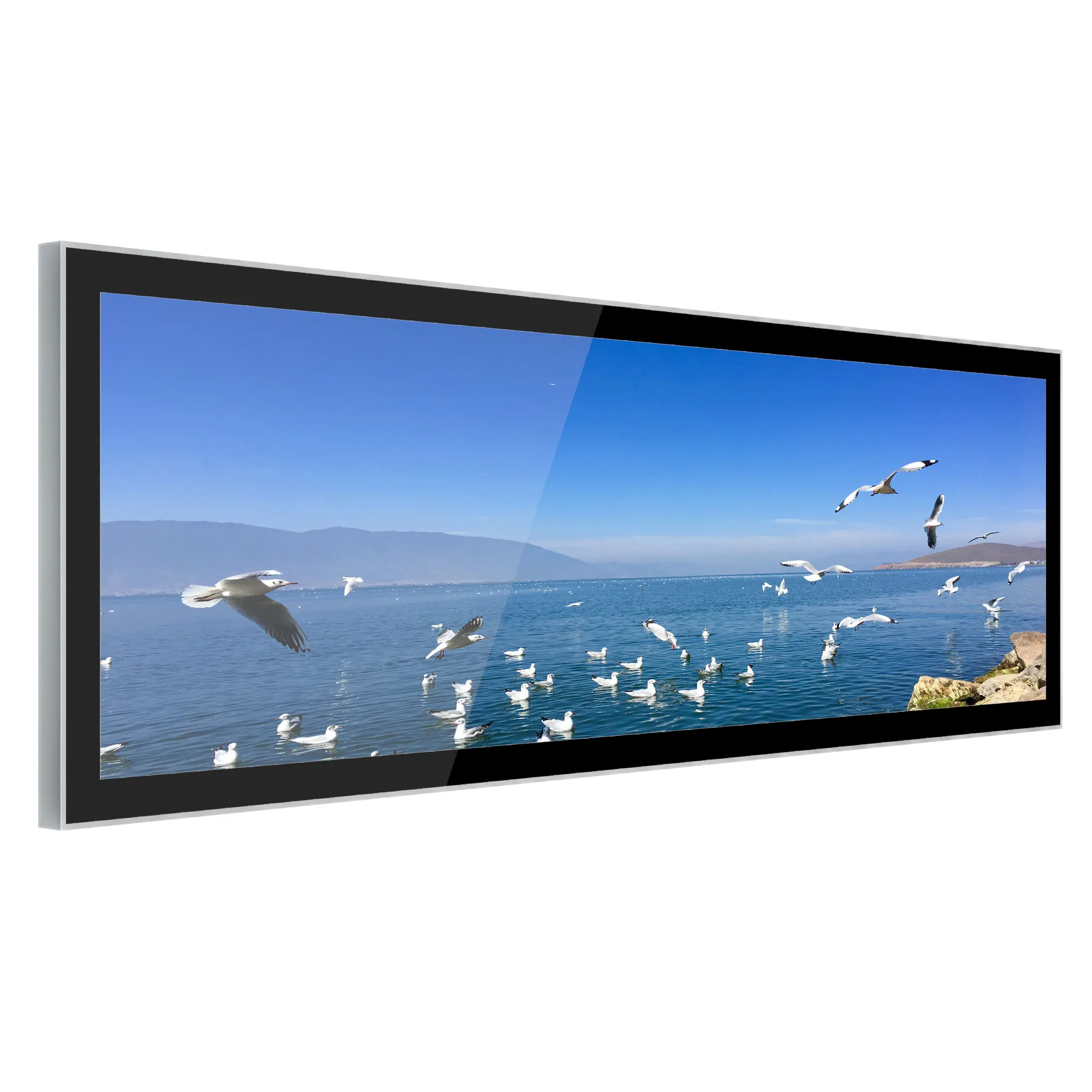 Ultra Wide Viewing Stretched Bar High Brightness video shelf strip monitor Mini Interface 8 to 88 inch Bar Screen LCD Display