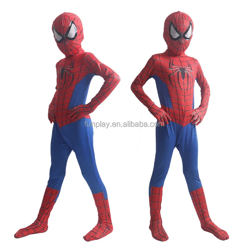 Best Seller Spiderman Suits Costume For Kids Adult Spider man Fancy Dress Halloween Cosplay Party Clothing Suit Face cover