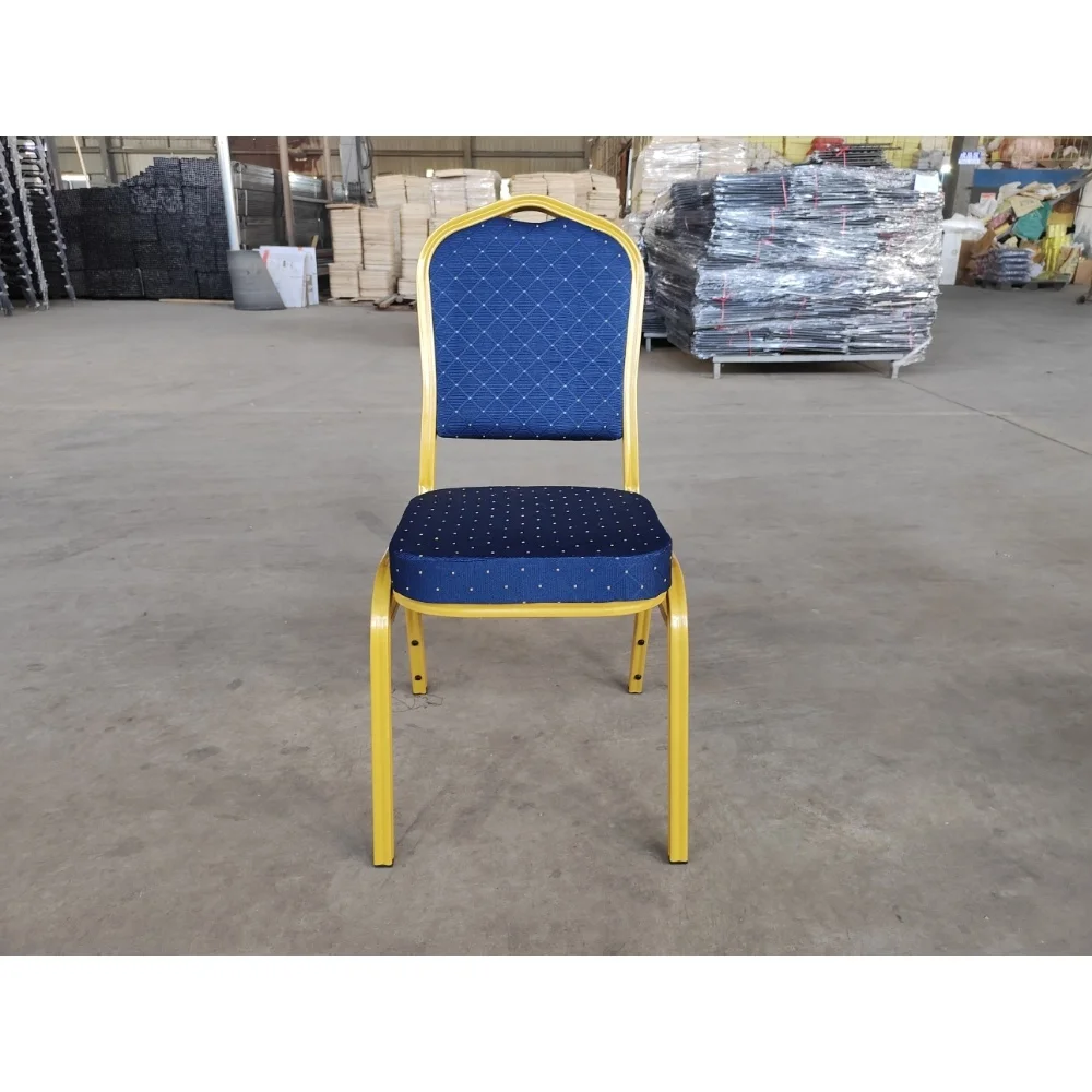 High Back Stackable OEM Colors Metal Frame Hotel Chairs Fabric Cushion Seat Hotel Banquet Chair