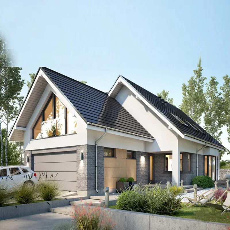 Hot Sale Prefab Villa Kits AS/NZS/USA Light Steel Frame Structure House Modern & Luxury Prefabricated Home