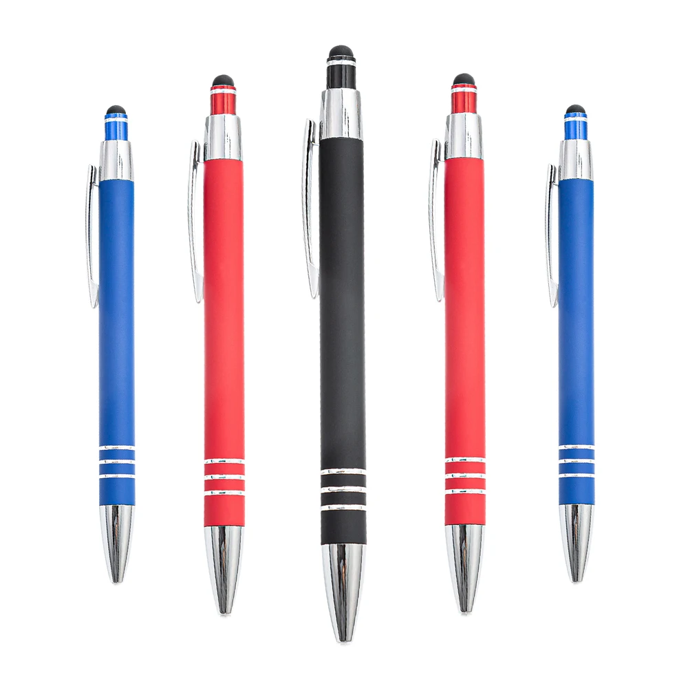 Hot Selling Soft Rubber Finished Metal Pen with logo Promotional Cheap Stylus Pen for Mobile Phone