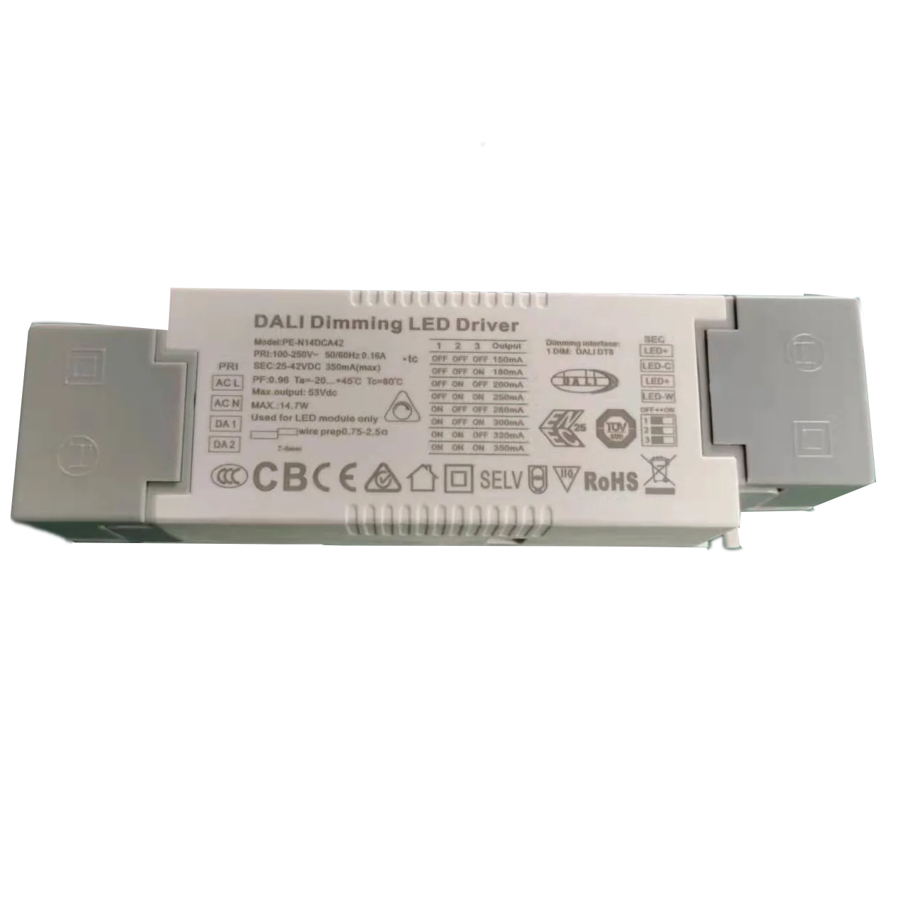 DALI dimmable LED driver 3-14W PE-N14DCA42 10W 12W 14W Ac110-250v