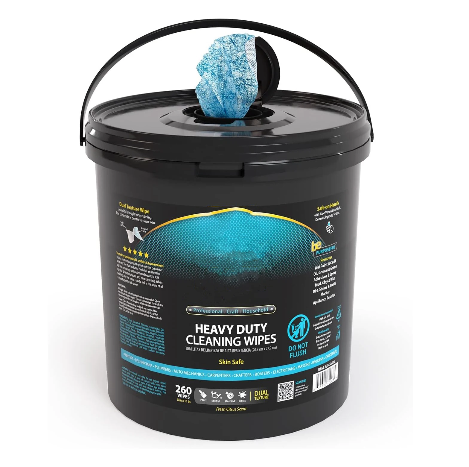 Dual Texture Cleaning Cloth Use on Hands, Equipment, Tools, Garden, Automotive, Sneakers Heavy Duty Wipes