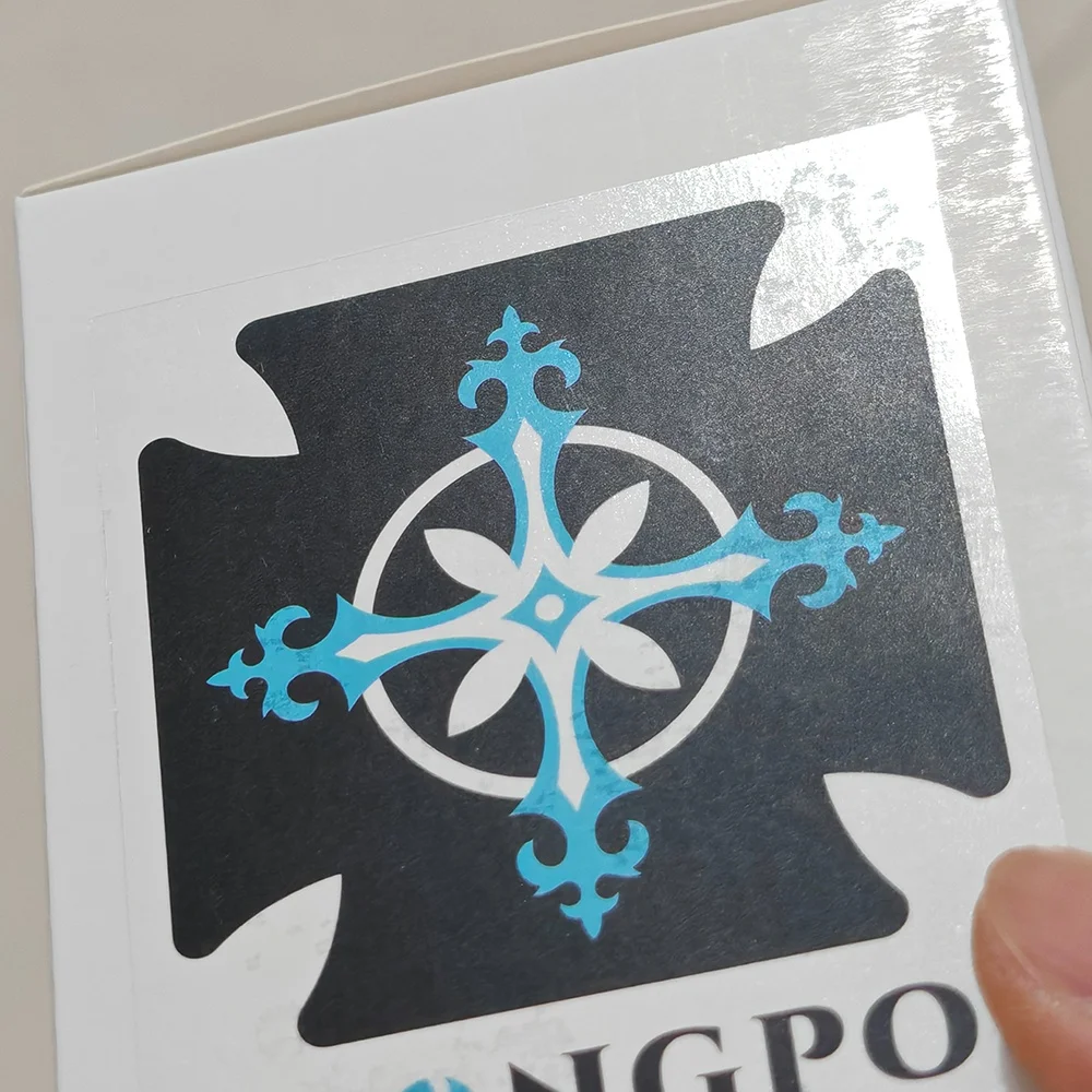 Custom UV DTF Laser printed self-adhesive transfer stickers Die Cut Logo Mobile Phone brand label waterproof barcode print