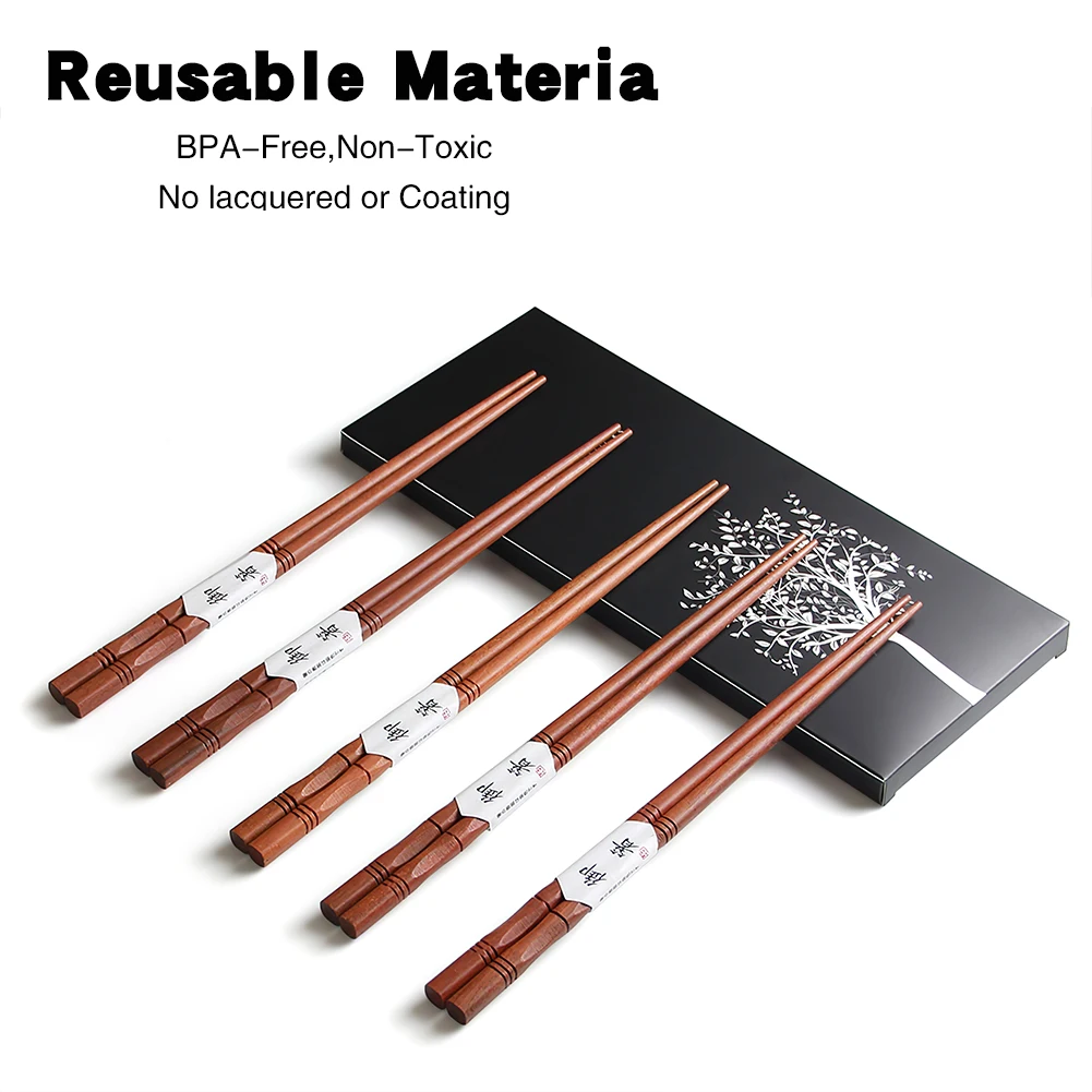 Custom Wooden Cherry Blossom Chopsticks Bamboo Chinese Korean Sushi Chop Sticks Set