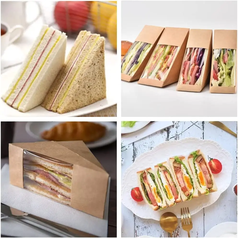 Chinese Supplier Wholesale Hot Sale Takeaway Food Packaging Kraft Paper Food Box With Transparent Window