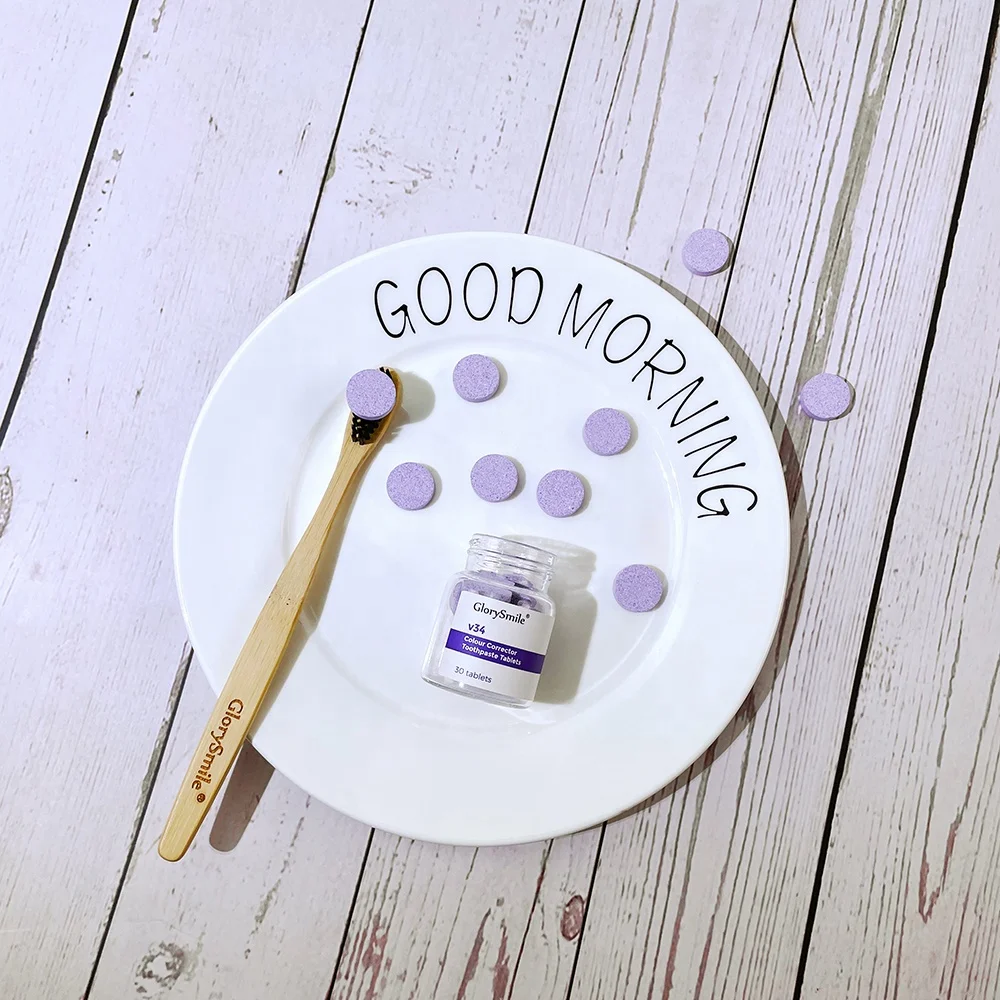 New Trend GlorySmile Professional Whiten Teeth Dental Oral Care V34 Colour Corrector Toothpaste Tablets