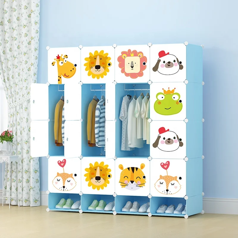 Carton Plastic Garderobe Shoe Rack  Free-Standing Kids Cabinet Wardrobe