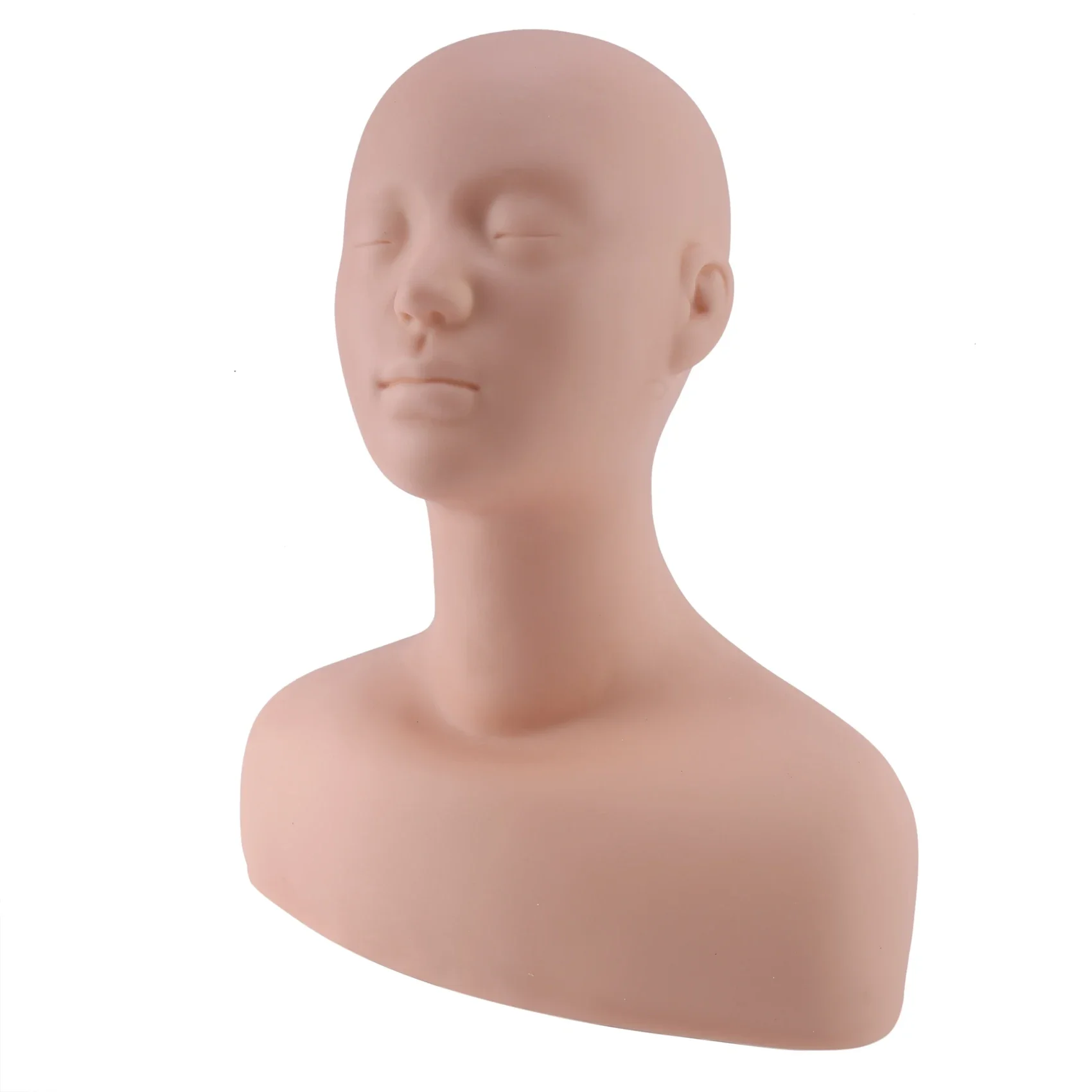 wig mannequin head Professional Head Shoulder Exercise Bone Silicone Manikin For Makeup Extension Eyelash & Massage