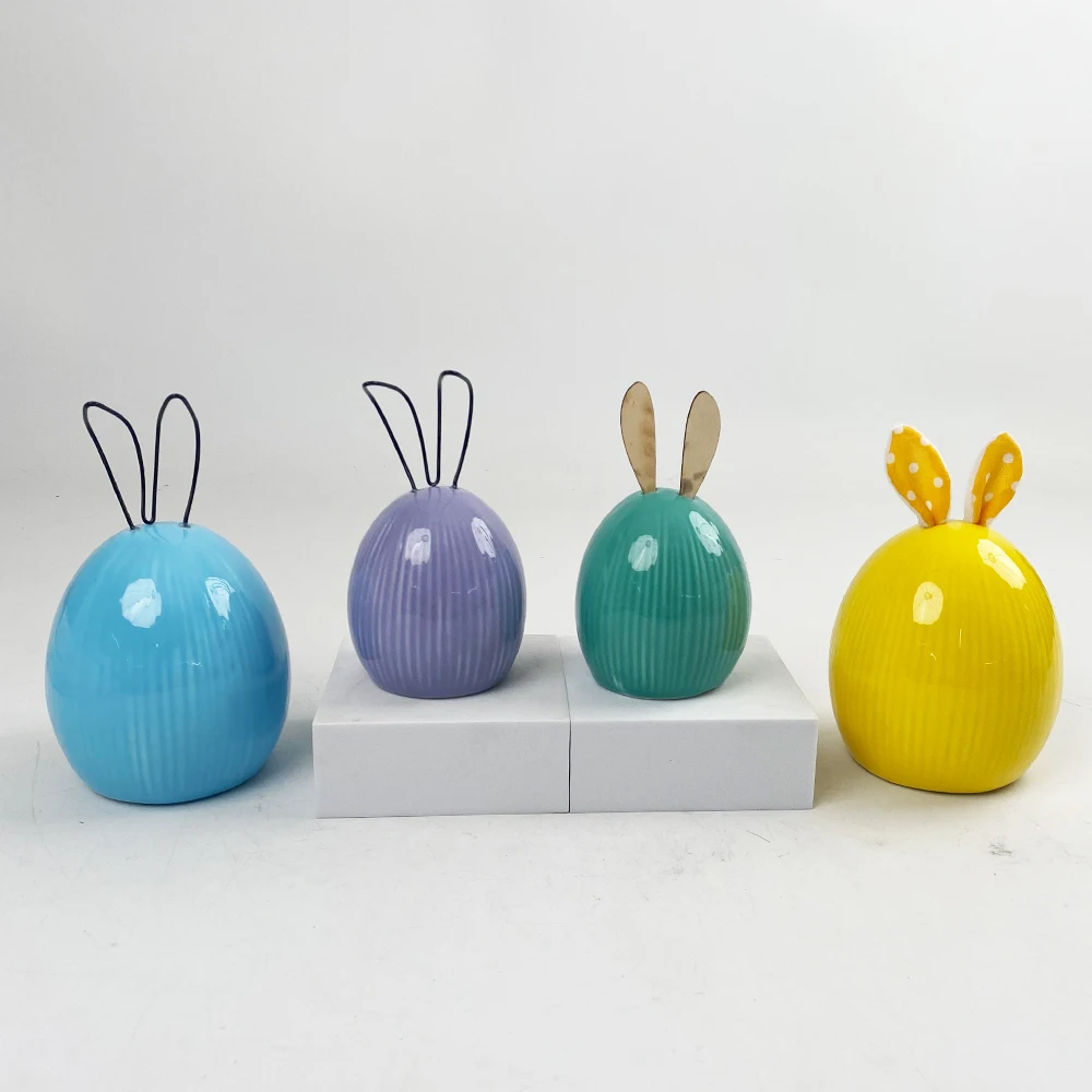 DIY Ear Creative Ceramic Easter Rabbit Indoor Home Decoration Creative Ceramic Easter Rabbit Decoration