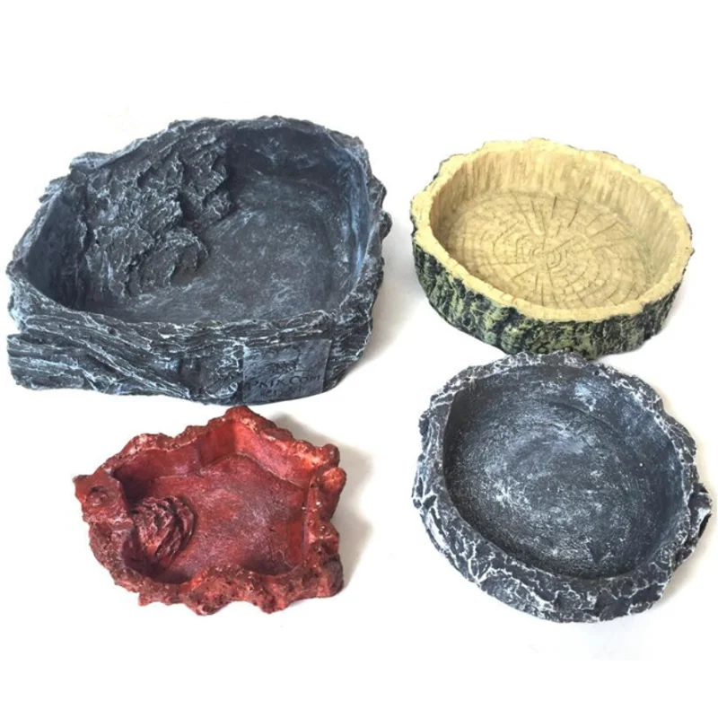 Crawler Pet Feeder Bowl Basin Resin Non-toxic Food Water Pot Reptile Turtle Tortoise Scorpion Lizard Crabs Pets Supplies