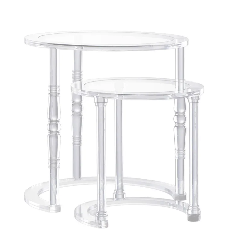 Акриловый журнальный столик набор со стеклянным верхом 2 шт. чайный столик маленький круглый столик