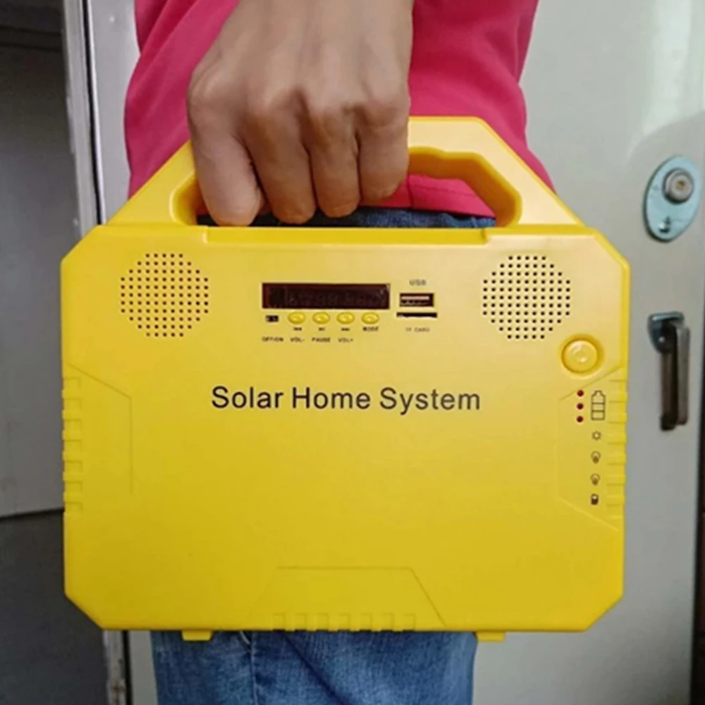 Rechargeable FM radio blue tooth speaker solar energy panel home kit solar lighting system