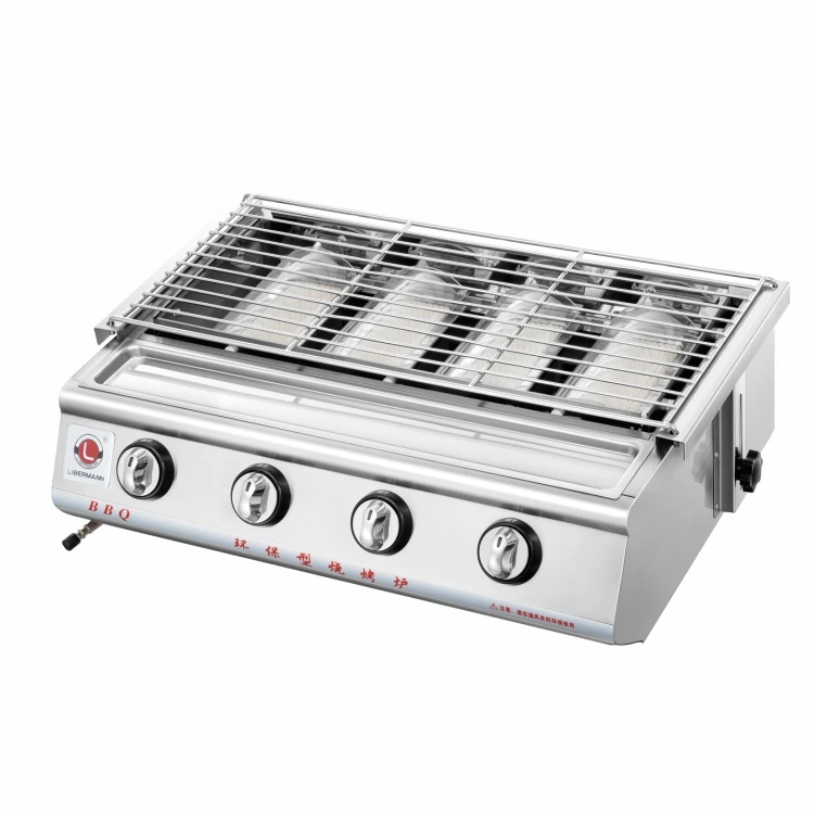 Smokeless Gas BBQ Stove with Stainless Steel Construction and High BTU Output