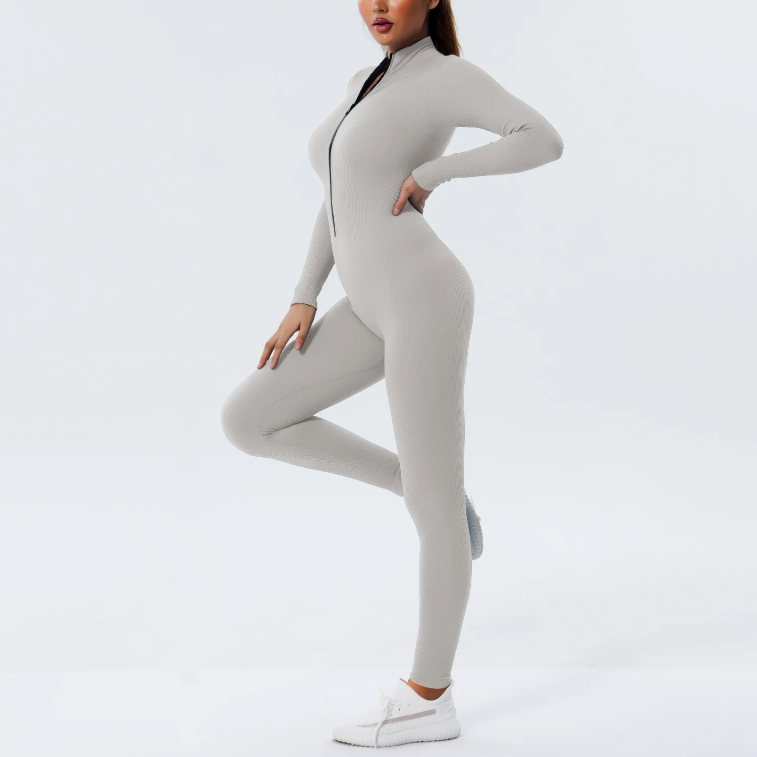 Wholesale Fitness Yoga Active Wear Set Women Gym Yoga Pants Leggings Seamless Workout Sports Top Long Sleeve Yoga Wear Jumpsuit