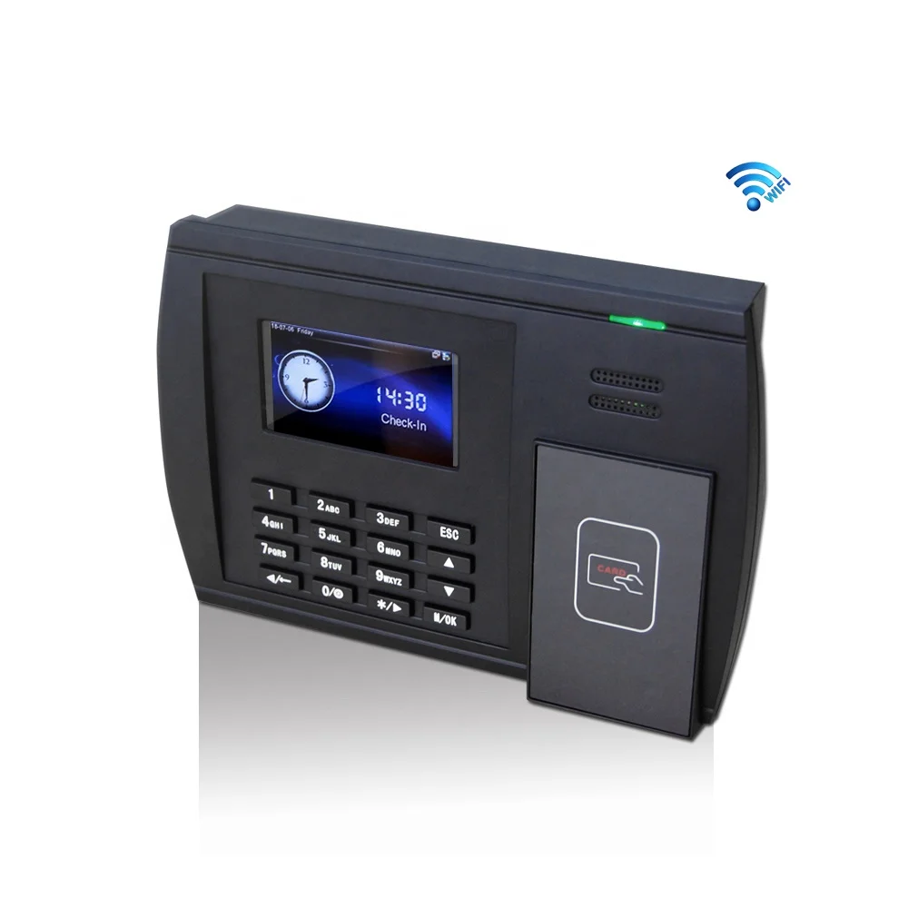Wireless WIFI 3 inch Punch Card RFID Card Reader Time and Attendance Machine with TCP/IP and USB Port