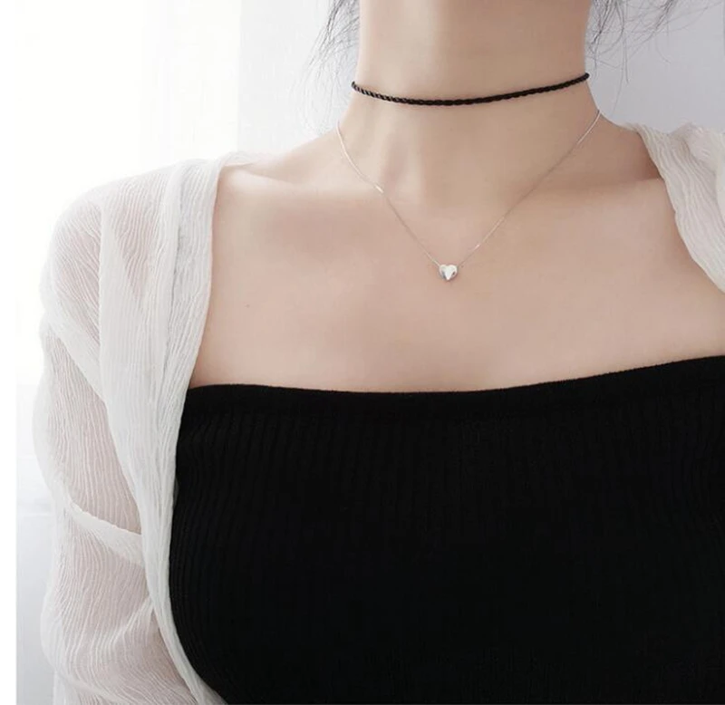 
Dreamtop DTS060 love heart jewellery 925 sterling silver fashion women necklace 