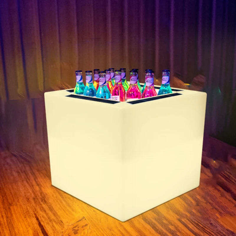 Patio Lights Led Outdoor Garden Planters Modern Led Flower Pots Hotel Street Large Rgb Color Remote Control Glow Led Flower Pot