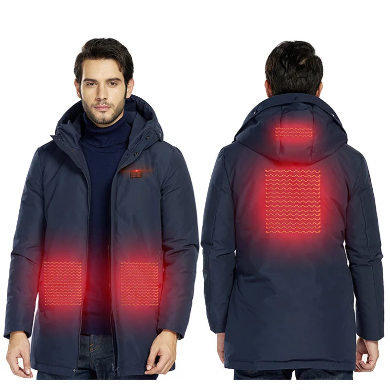 Men upgraded USB Heated Lightweight Rechargeable Heating Waistcoat Down Jacket Coat