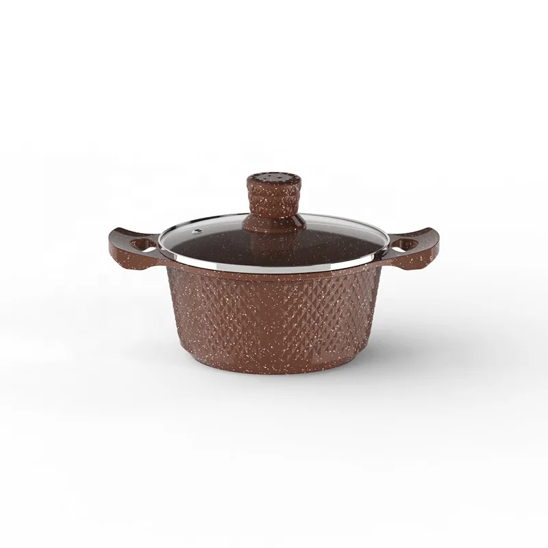 Marble nonstick die cast cookware set aluminum cookware