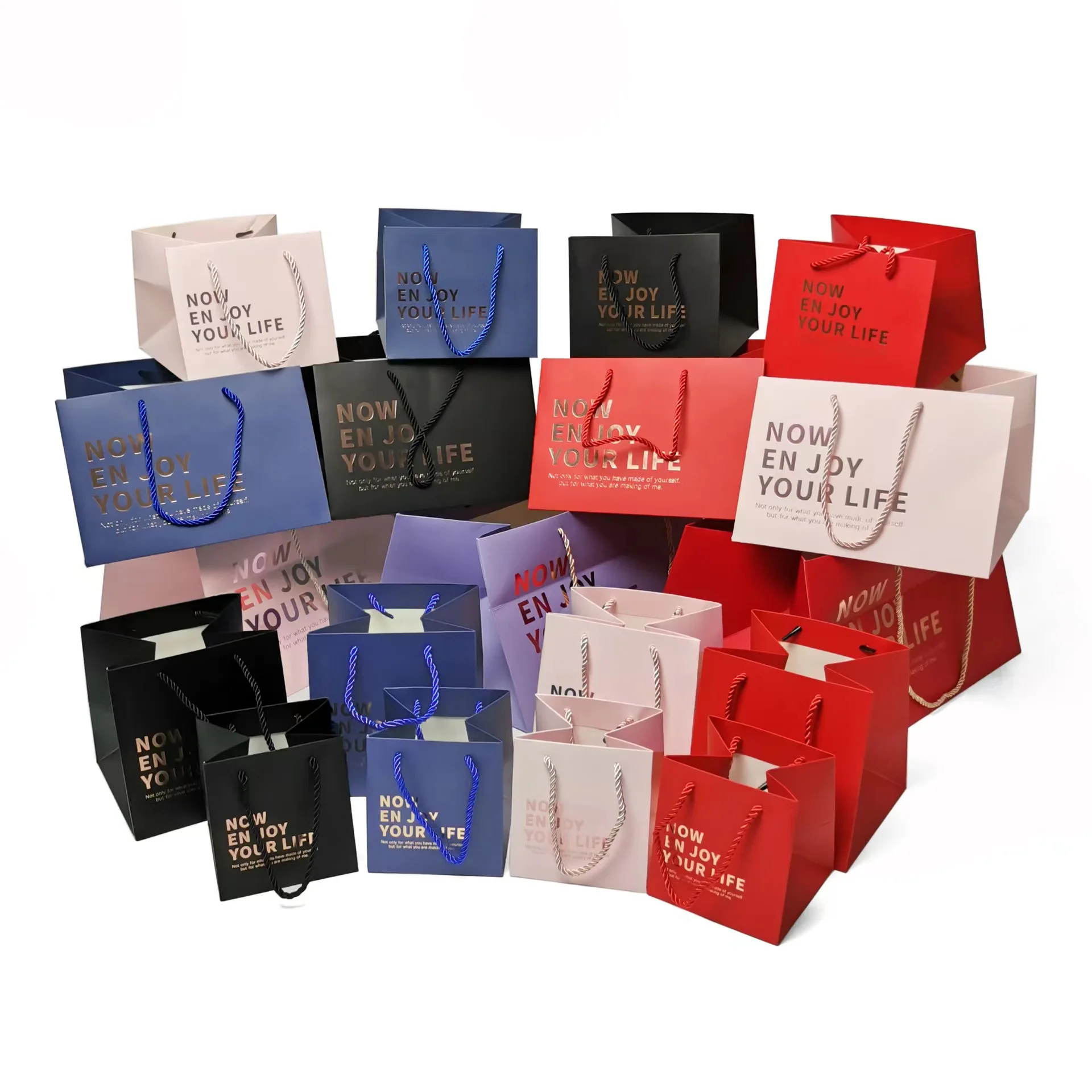 Spot Wholesale Complete Specifications Material Thickening Colorful Luxury Kraft Paper Bag With Handles