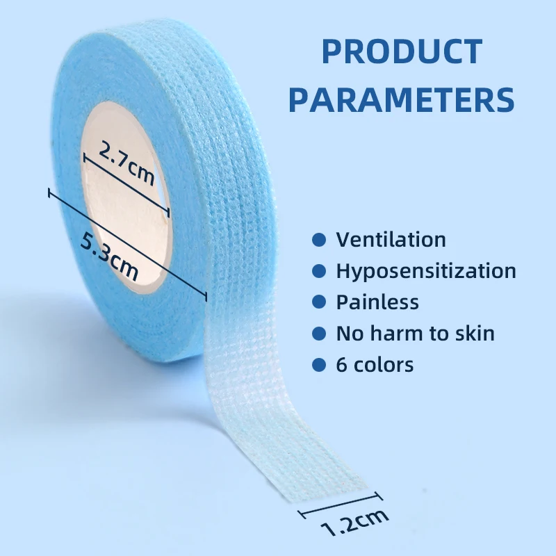 Hot sale Color Tape Pink Blue Purple Green White Orange Fabric Surgical Tape Eyelash Tape for Eyelash Extension