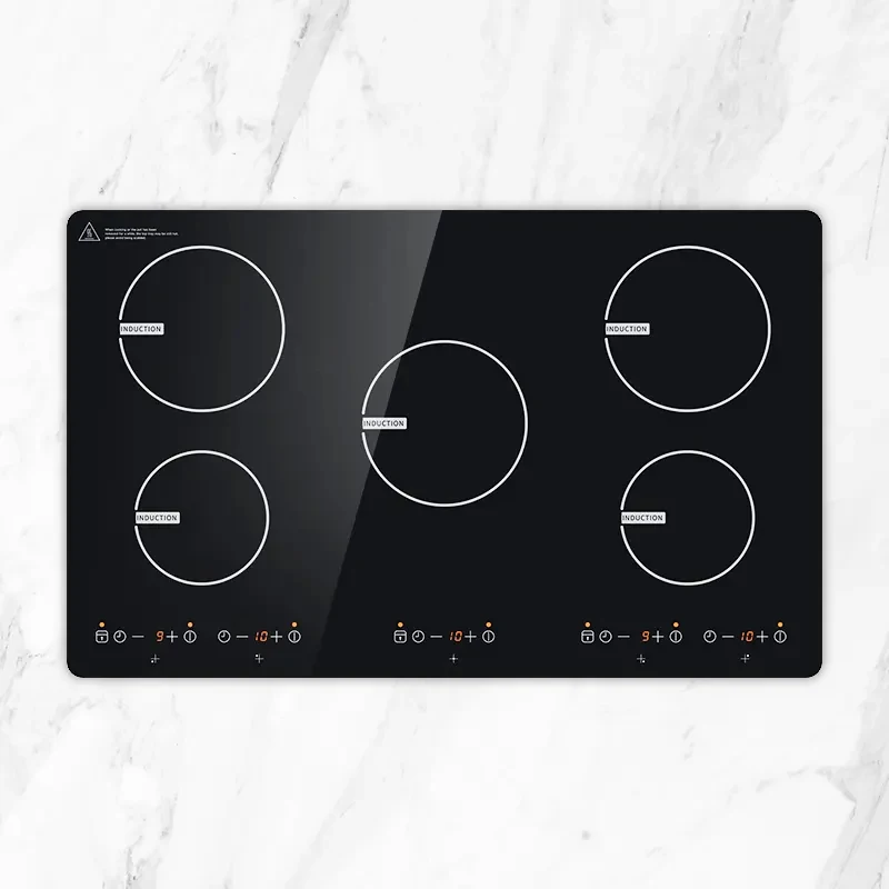 In-Smart high power desktop five burner induction cooker stove plate ultra-thin electric ceramic glass hotpot 5 hobs factory