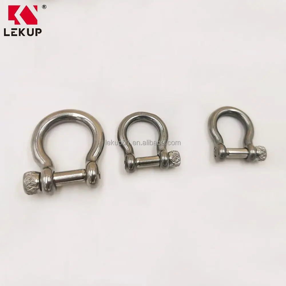 4mm 5mm High Quality Metal adjustable buckle paracord bracelet shackle Stainless Steel Bow Shackle with screw collar pin