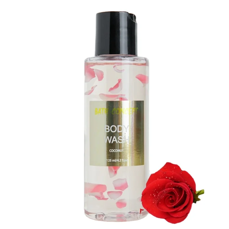 Оптовая продажа, органический гель для душа с лепестками розы, фирменные духи, гель для душа, роскошный отбеливающий гель для душа черного цвета