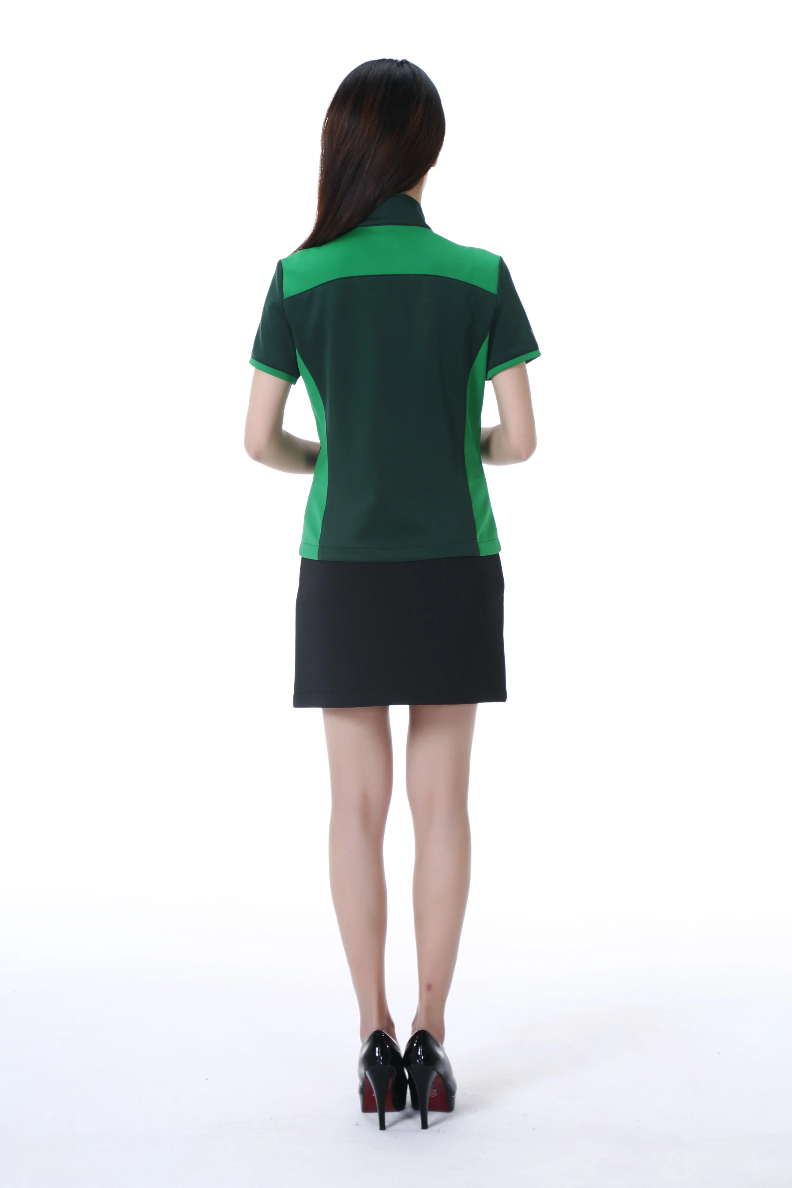  OEM Services Custom Promotion Uniforms 100% Polyester Women
