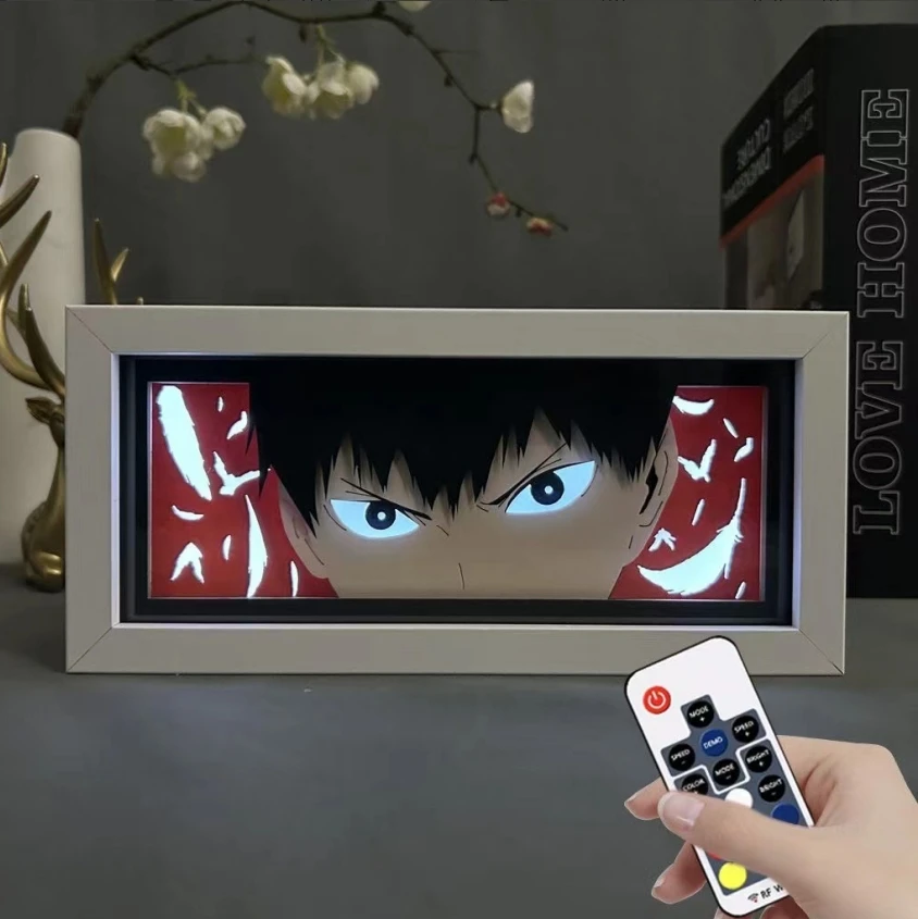 Creative Gift  Cartoon Character Uzumaki Anime Figure Paper Decorative Frame Lamp LED Luminous Shadow 3D Paper Carving Lamp