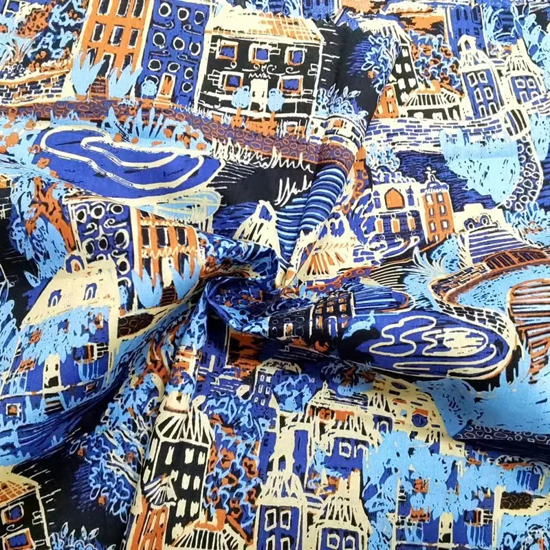 hot sale digital print  80s 133*100  woven cotton satin drill fabric for dressing