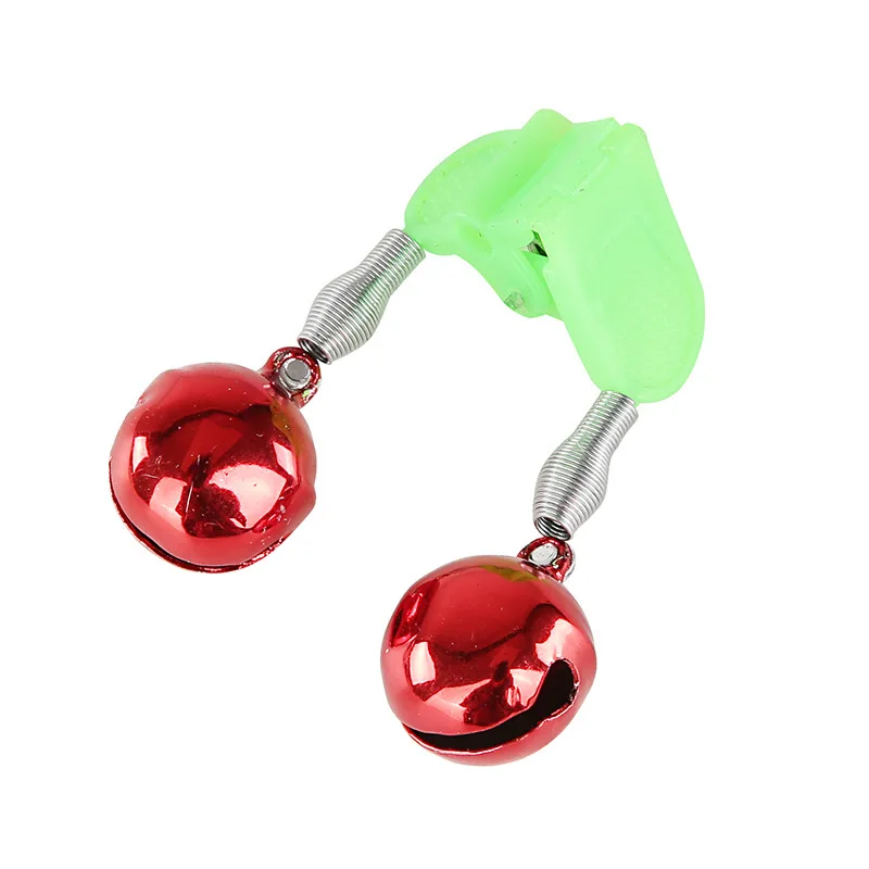 Fish Bait Alarm Double Fishing Alarm Bell Night Fishing Rod Tip Red LED Light
