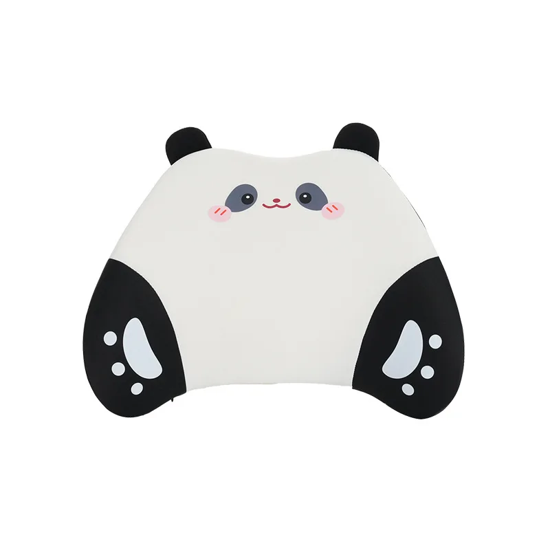 Memory foam panda car headrest lumbar support summer ice silk car cushion four seasons universal comfort car neck pillow