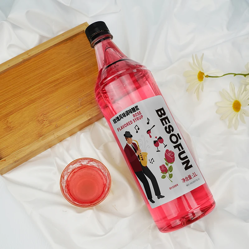 1000ML rose flavor syrup syrup for drinks coffee syrups from factory wholesale