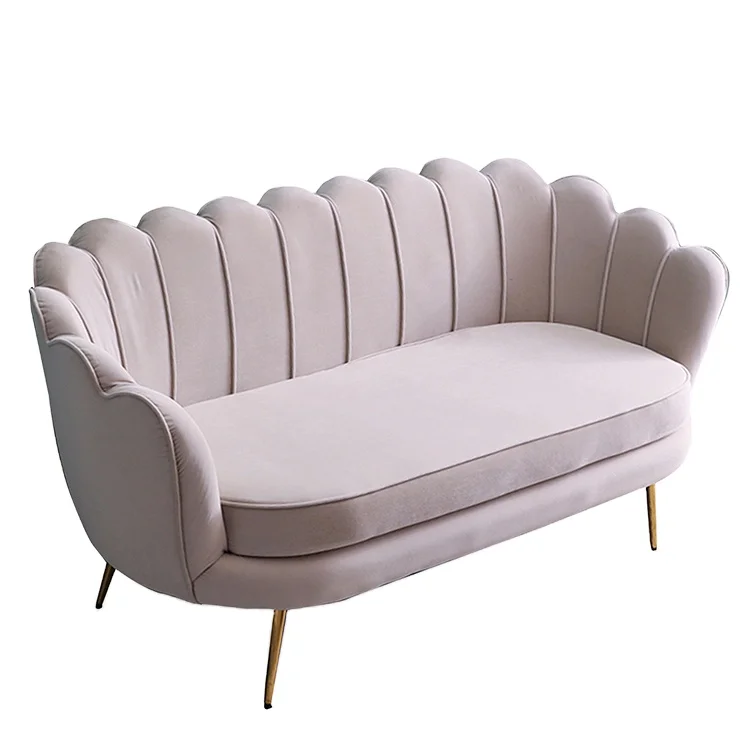Laynsino Modern Luxury Loveseat Sofa Hot Interior Furniture Home Office Metal Foot Velvet 2 Seater Sofa