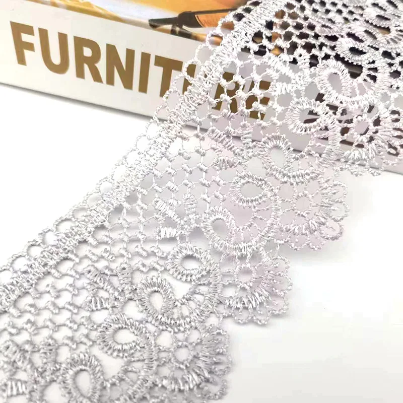 wholesale Luxury colorful Ribbon water-solute embroidery fabric for ladies african lace trim for garment loungewear dress DB202