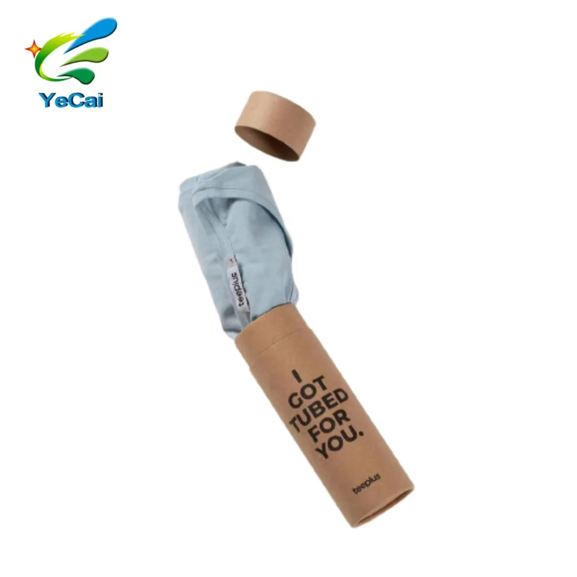 biodegradable recycled Garment pack T shirt fleece paper tube package short sleeve cylinder packaging apparel gift wrapping box