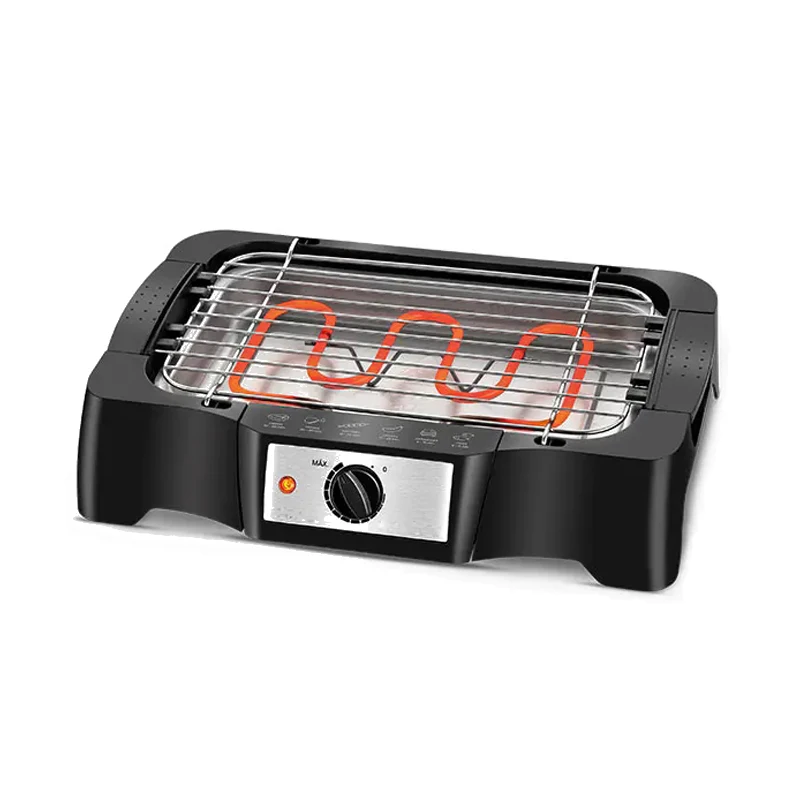 Mini electric barbecue grill smokeless indoor bbq grill with detachable grill grid