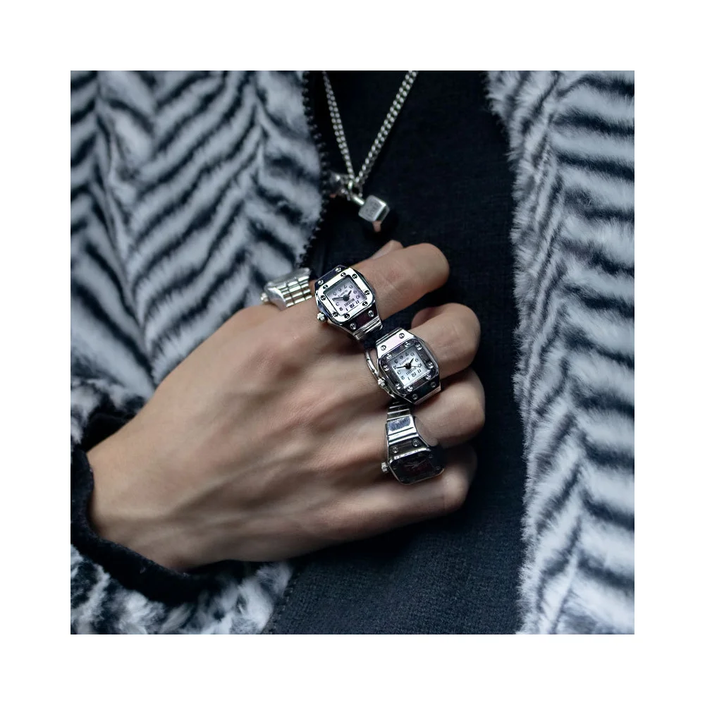 Vintage Mini Functional Clock Alloy Ring Watch Custom Jewelry Watch Personalized Gift for Her Christmas Present Gift