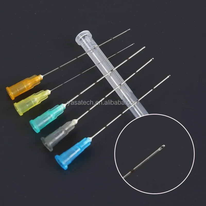 Blunt Tip Micro Cannula Medical Injection Needle 21G 22G 23G 25G 27G 30G Plain Ends Notched Endo Syringe For Dermal Filler