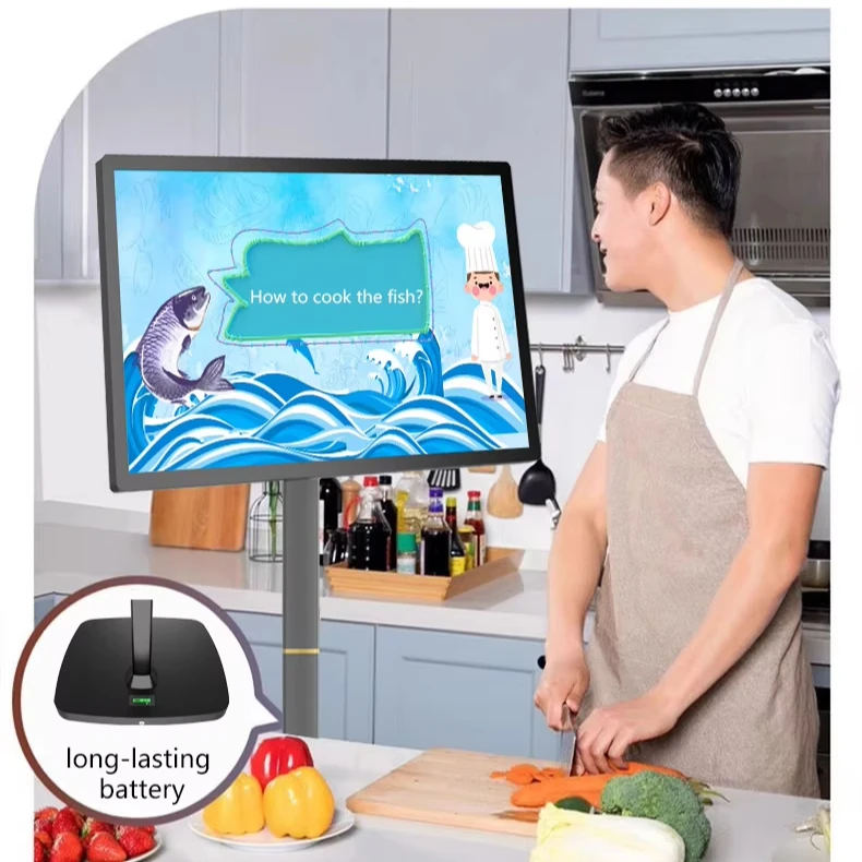 CNS-215MSD 21.5 inch Bestie TV portable tv stand wireless smart screen moving touch screen mobile TV digital fitness display