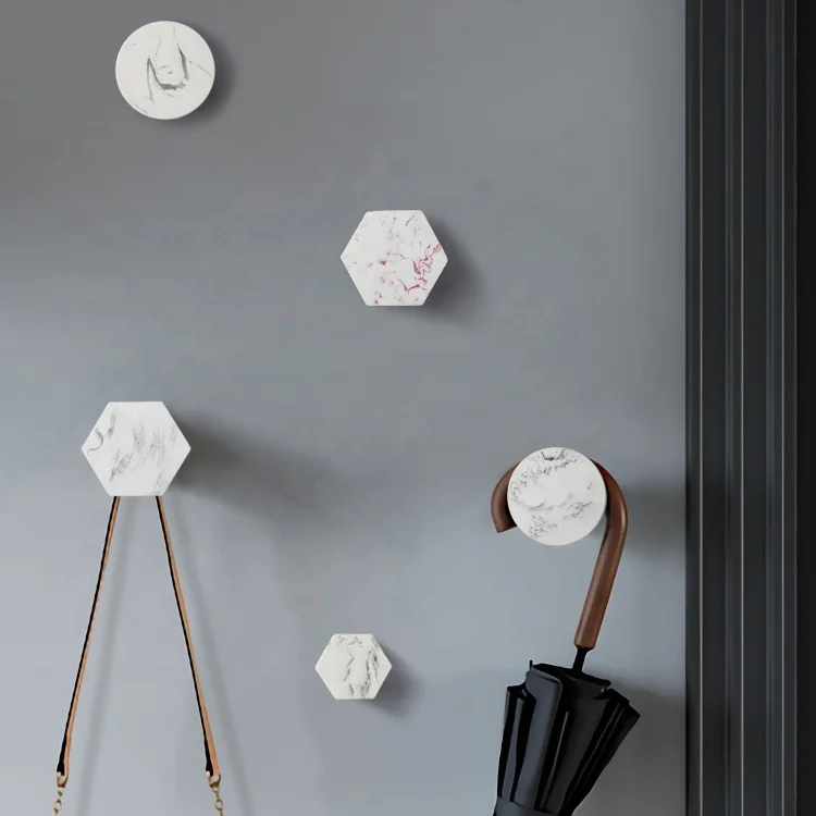 
Pack of 4 Marble Decorative Wall Towel Hook Coat Hangers Wall Mounted Kitchen Hook 