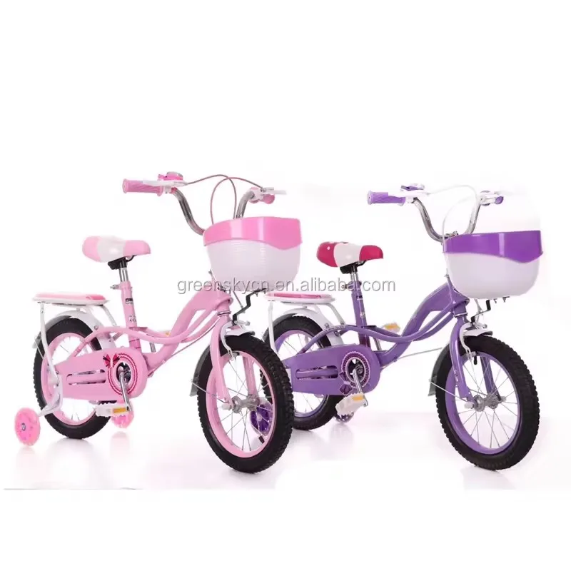 China Factory 2-10 Year Training Wheels Doll Seat Girls Kids Bike With Basket Children Bicycle