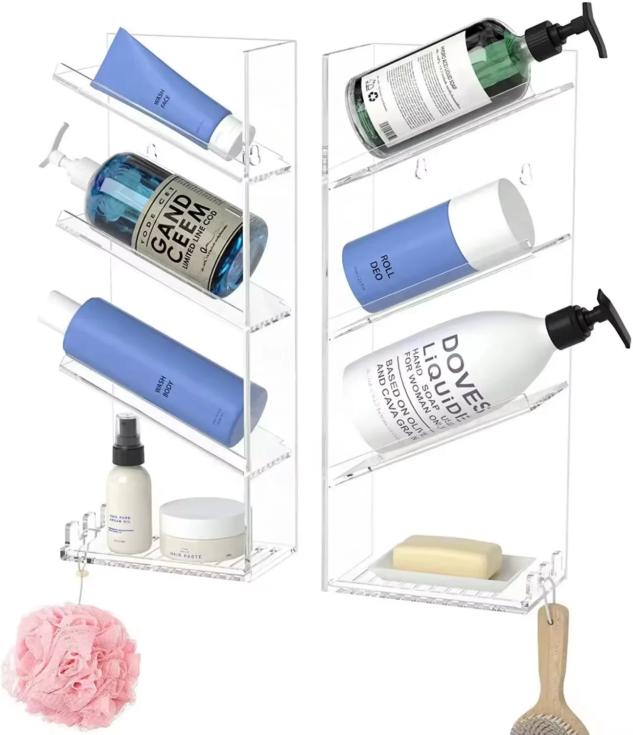 Acrylic Floating Wall Display Shelves clear acrylic bathroom shower caddy organizer lucite shampoo display holder shelf