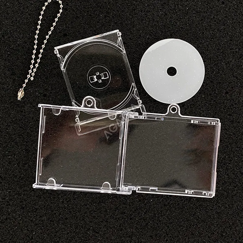 personalized music jewel sublimation wholesale album keyring key chain nfc custom acrylic diy case mini cd keychain blank